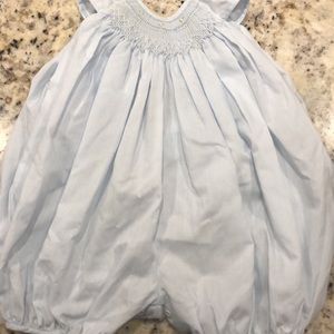 0-3m light blue smocked bubble for baby girl